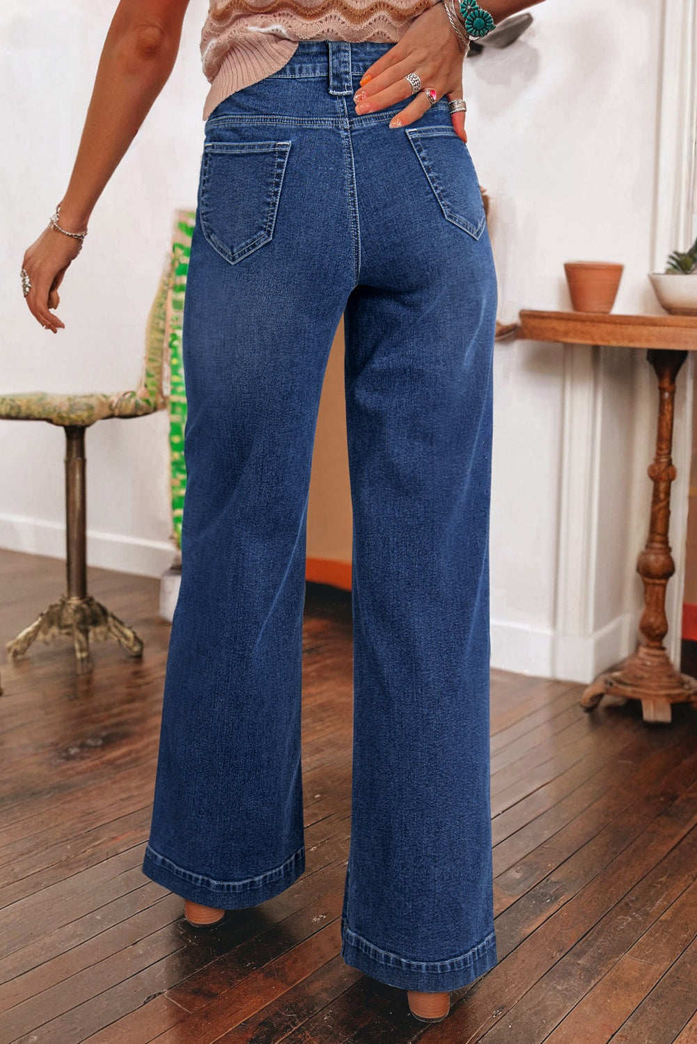 ⛵Sail Away High-Waist Wide Leg Jeans💙