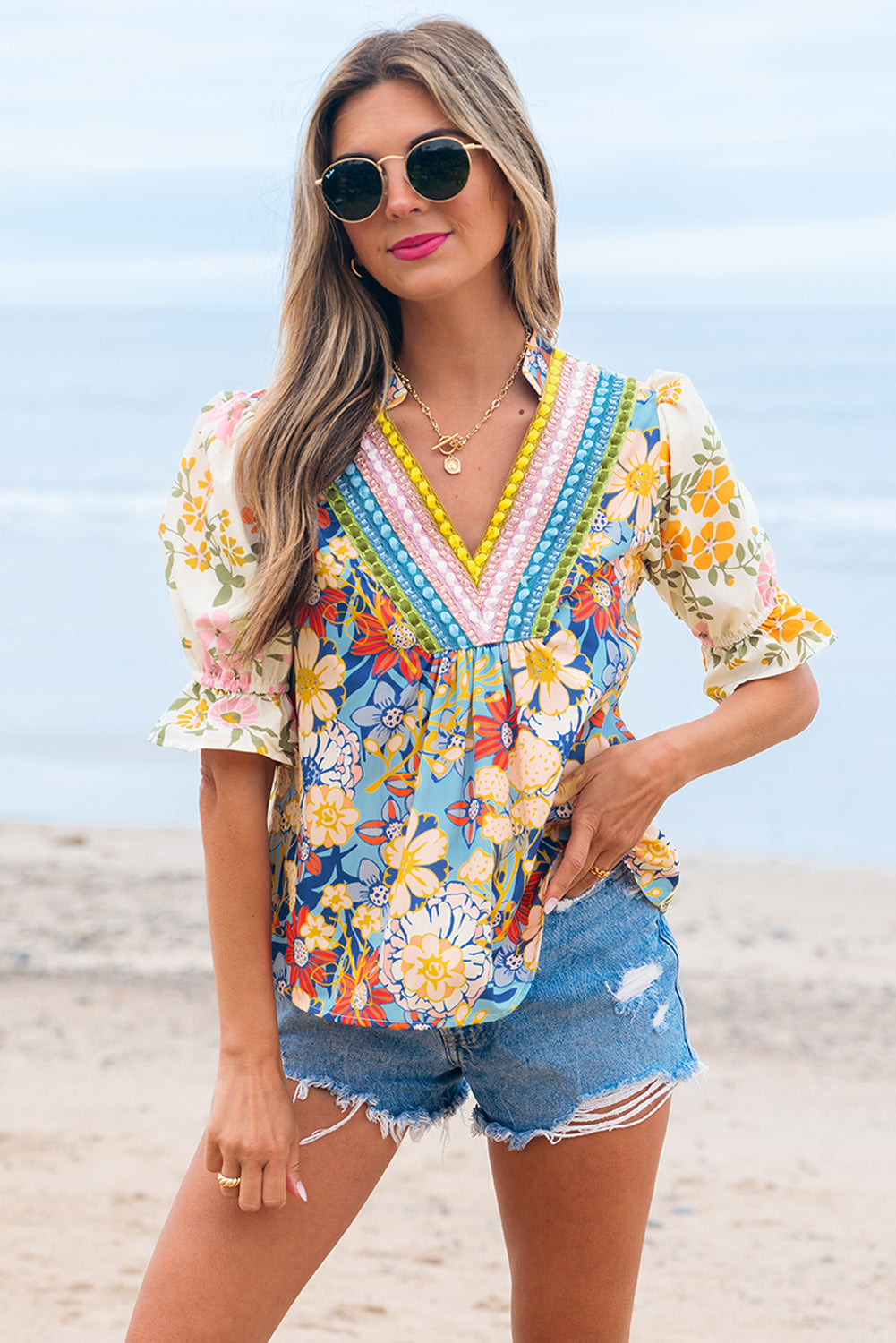 🌸 Wildflower Waves Blouse🌊