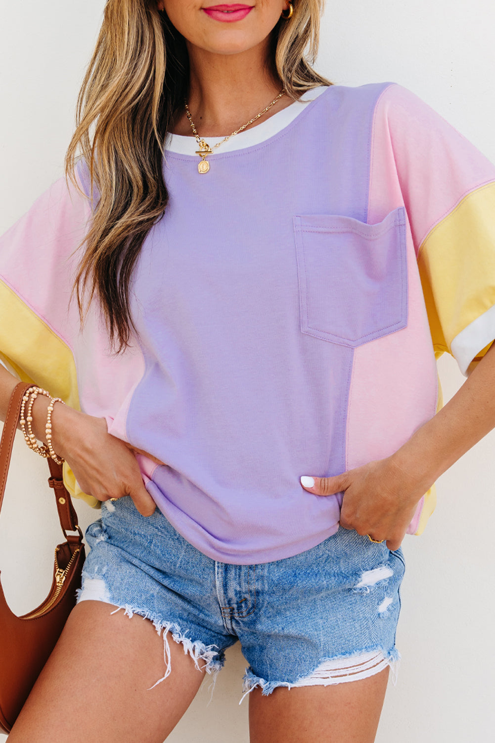 💜Lavender Tide Colorblock Tee🌊