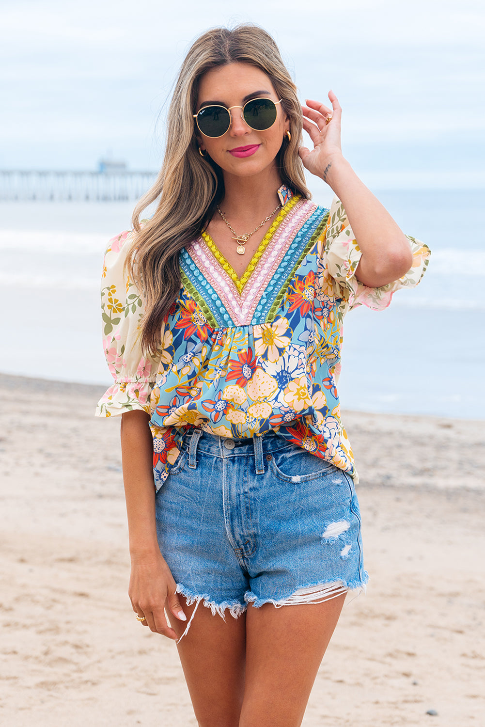🌸 Wildflower Waves Blouse🌊