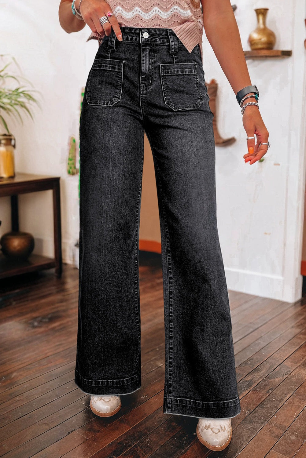 ⛵Sail Away High-Waist Wide Leg Jeans💙
