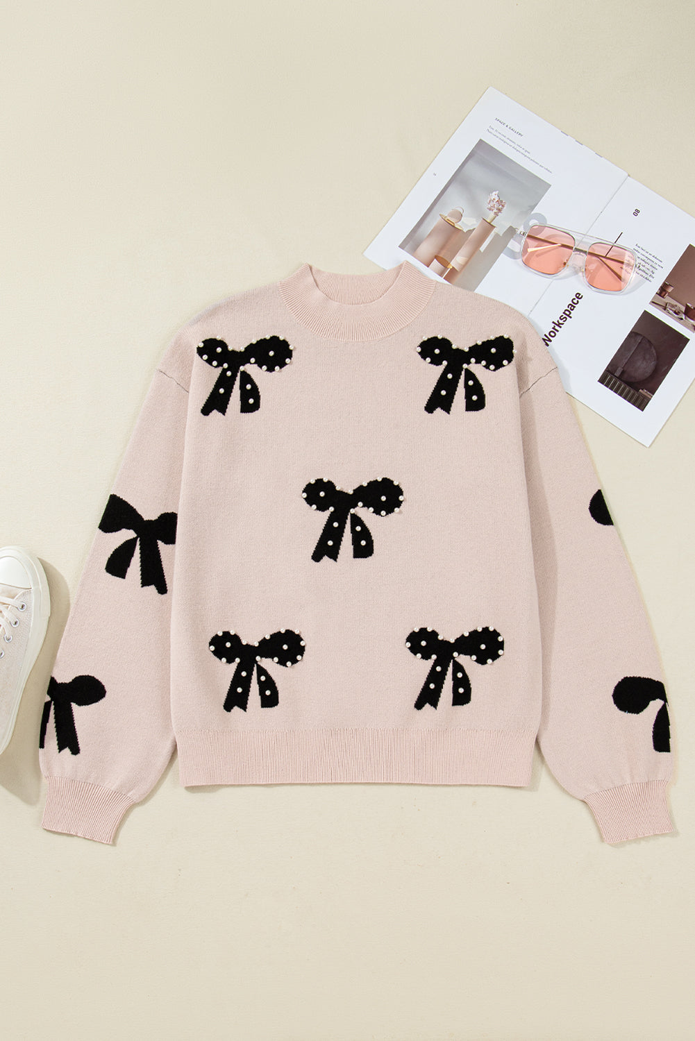 ⚪Pearls & Tides Bow Sweater🎀