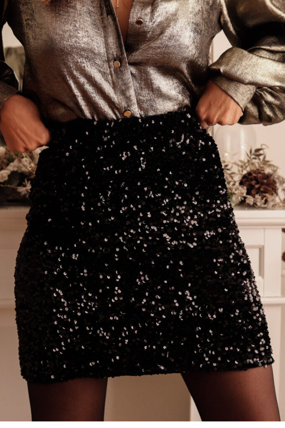 🖤 Midnight Siren Sequin Skirt🌙
