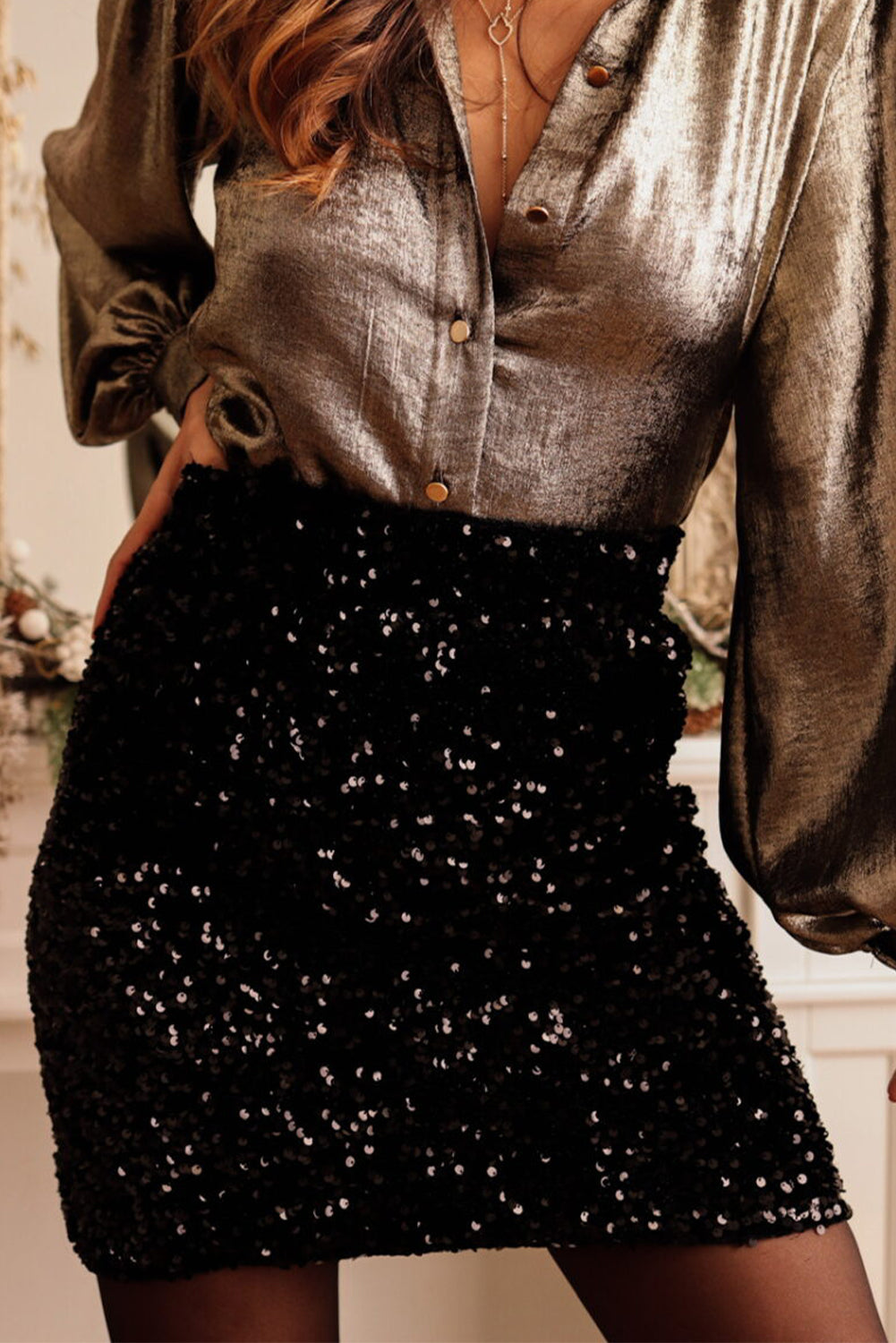 🖤 Midnight Siren Sequin Skirt🌙