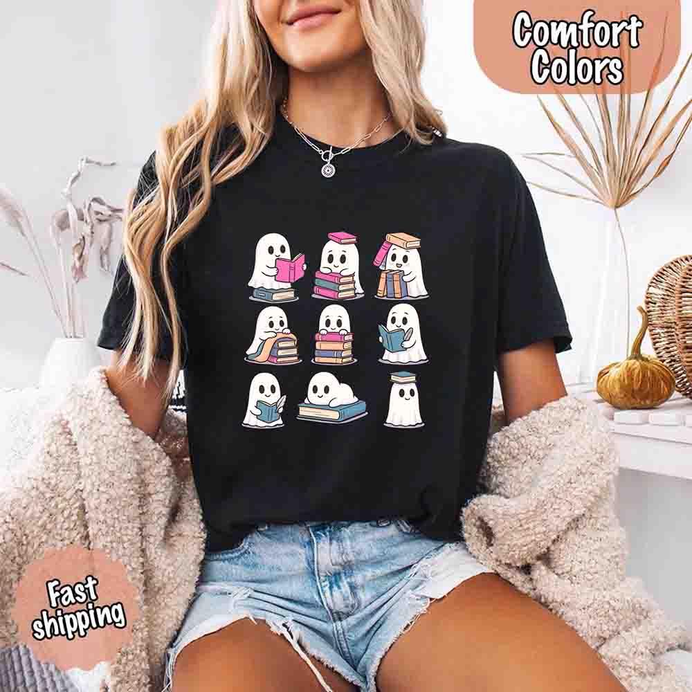 📚 Haunted Bookworm Comfort Colors Tee 👻