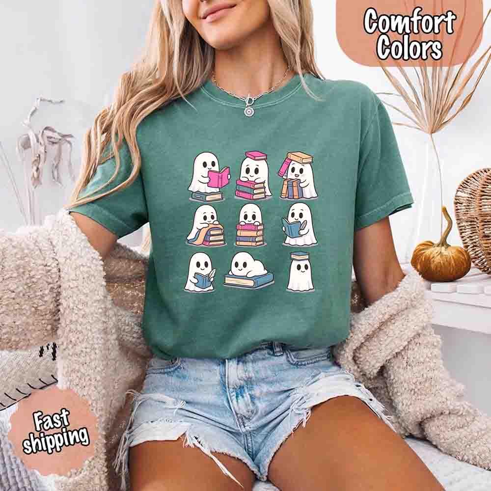 📚 Haunted Bookworm Comfort Colors Tee 👻