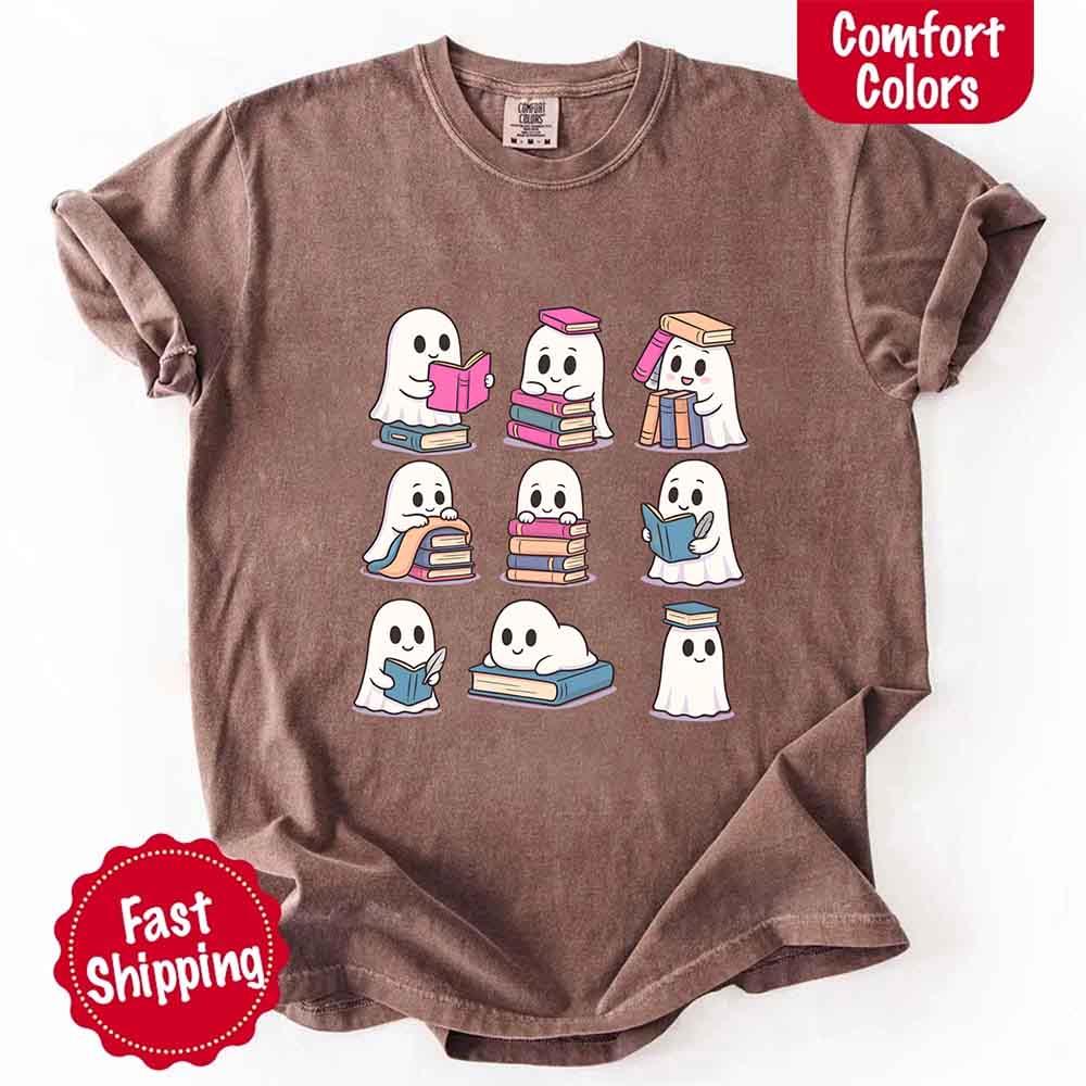 📚 Haunted Bookworm Comfort Colors Tee 👻