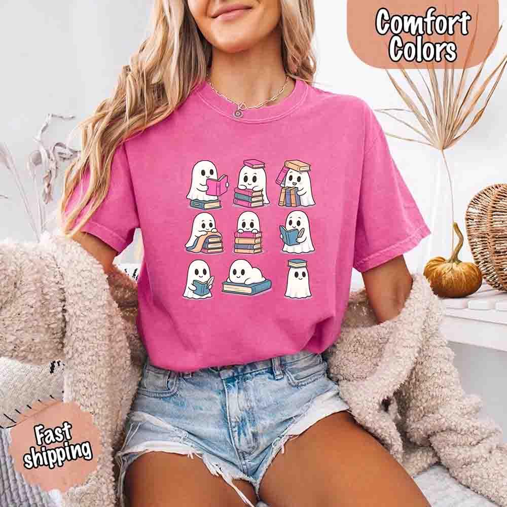 📚 Haunted Bookworm Comfort Colors Tee 👻
