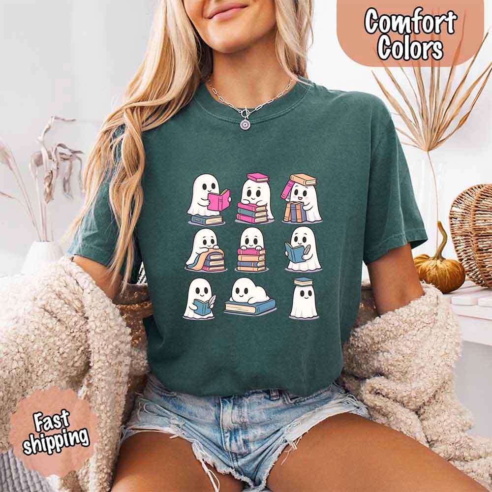 📚 Haunted Bookworm Comfort Colors Tee 👻