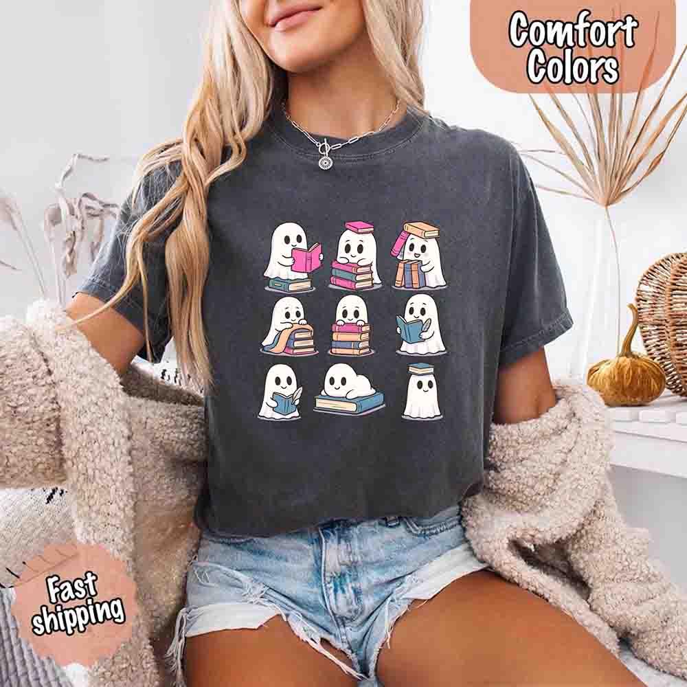 📚 Haunted Bookworm Comfort Colors Tee 👻