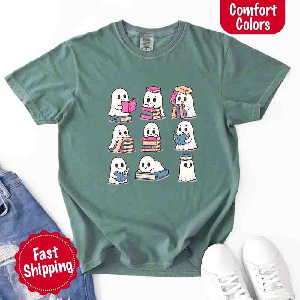 📚 Haunted Bookworm Comfort Colors Tee 👻