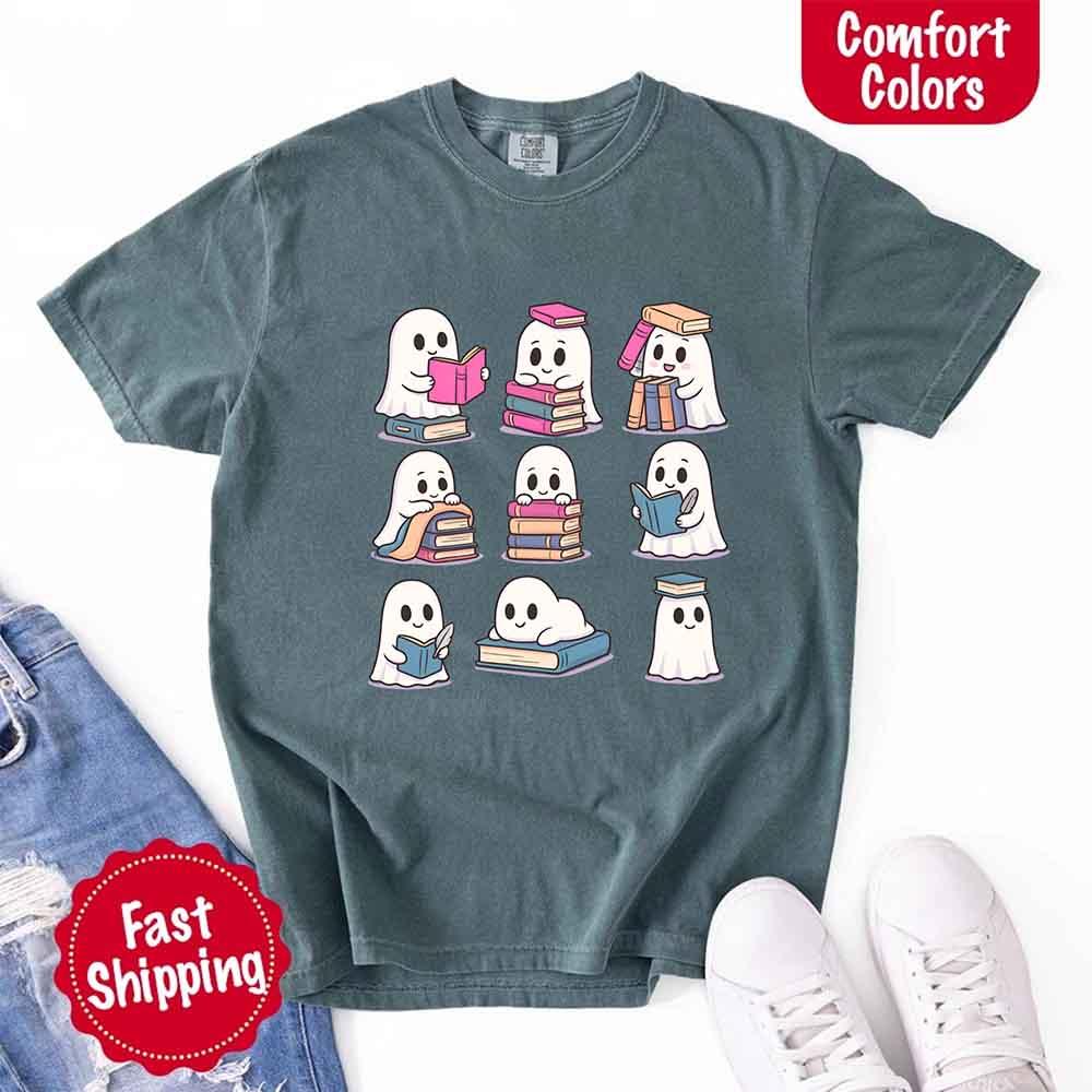 📚 Haunted Bookworm Comfort Colors Tee 👻