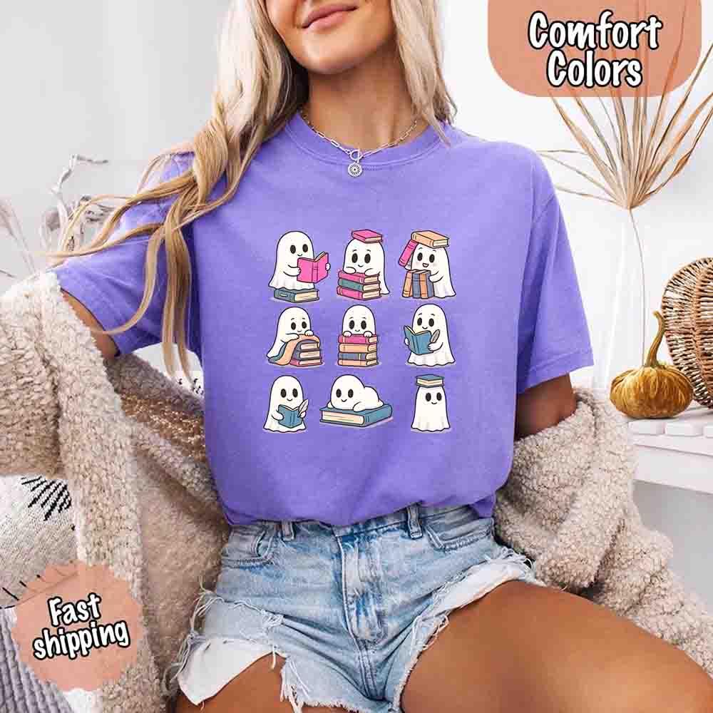 📚 Haunted Bookworm Comfort Colors Tee 👻